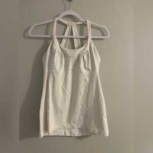 Women's lululemon white built in bra workout tank